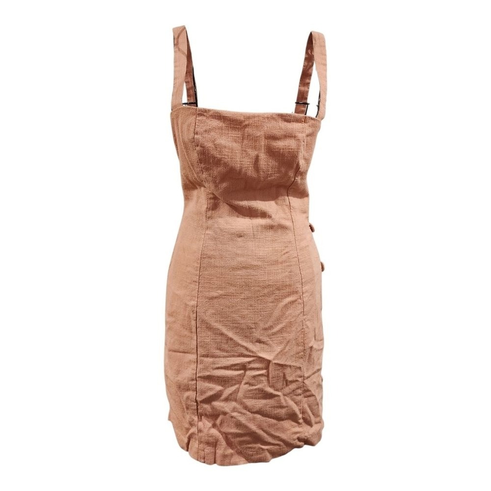Kookai Mini Dress Women XS Dusty Coral Linen Blend Cottagecore Chic Australian